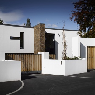 contemporary modern mansion entrance